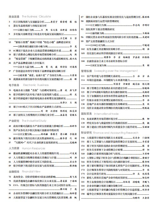 《现代商业》杂志2022年7月第20期目录