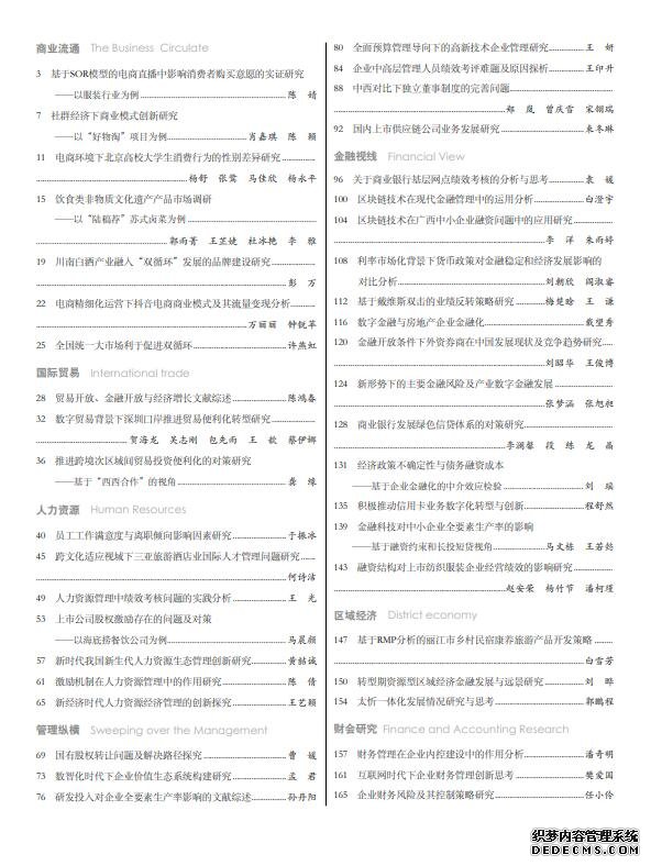 现代商业杂志2022年12月第35期目录
